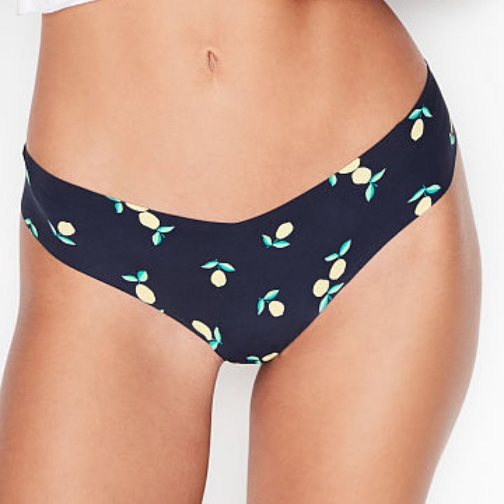 Thong 🍋LEMONS🍋 No-Show VS NWT Navy No-Show Lemon Fruit Tropical NWT